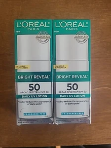 2-L'Oreal Paris Bright Reveal LSF 50 Tägliche UV-Lotion 1,7 Unzen Jede Box Ablaufdatum 06/25+ - Bild 1 von 2