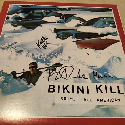 SIGNED Bikini Kill - Reject All American LP autograph signed by band - Image 1 of 3