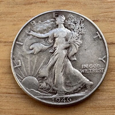1946 Walking Liberty Half Dollar Coin - Very Fine Condition - Image 1 of 2