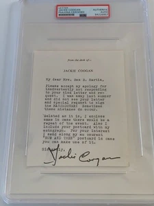Jackie Coogan Uncle Fester Actor Comedian Signed Autograph Letter PSA DNA j2f1c - Picture 1 of 1