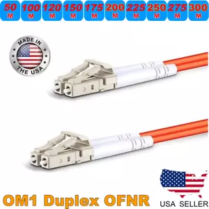LC-LC Fiber Optic Duplex Patch Cable OM1 OFNR New 50m - 300m - Picture 1 of 2