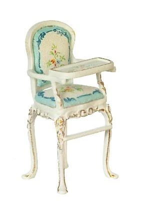 Bambole Casa Vittoriano Seggiolone Bianco 1:24 Mezza Pollici JBM Vivaio Bimbo - Immagine 1 di 4