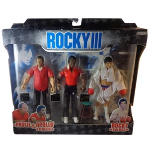 JAKKS PACIFIC ROCKY III ACTION FIGURE (3) PLAYSET PAULIE, APOLLO, ROCKY - Picture 1 of 4