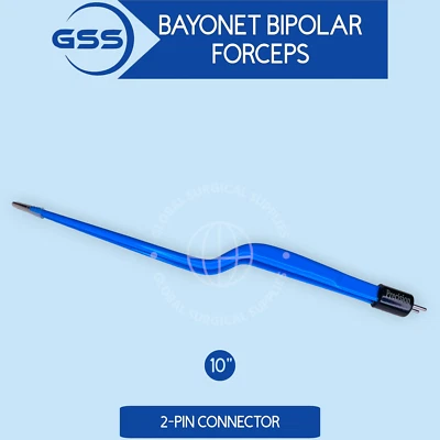 Pinzas bipolares de bayoneta antiadherentes reutilizables de 10 pulgadas de longitud punta de 1 mm Foto 1 de 2