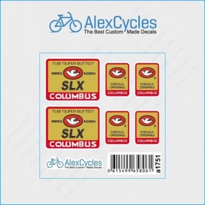 Bicycle Columbus SLX Rinforza Elicoidali Forcella Frame Fork Decals Stickers Kit - Picture 1 of 1