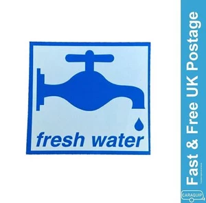 Fresh Water Label Self Adhesive Sticker 60x55 Caravan Motorhome VW Campervan - Picture 1 of 5