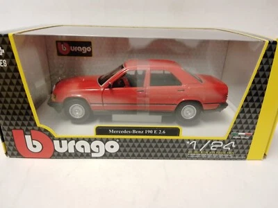 Burago BBurago Mercedes Benz 190E 2.6 red 1984 1/24 18-21103RD - Immagine 1 di 3