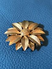  Vintage Gilt Metal Sunflower Brooch by Sarah Coventry, 60s/70s style