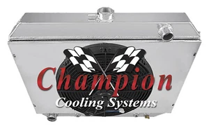 4 Row ER Champion Radiator W/ 16" Fan and Shroud for 1970 - 1974 Mopar Big Block - Foto 1 di 9