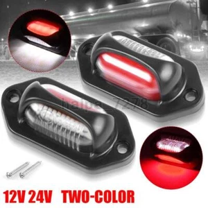 Conjunto de 2 piezas de lámpara de etiqueta de placa LED blanco rojo camión remolque universal - Imagen 1 de 8