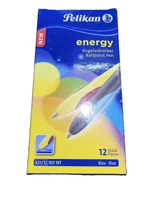 1 Pack 12 Stück Pelikan Energy Kugelschreiber Ballpoint Pen Minenfarbe Blau - Bild 1 von 2