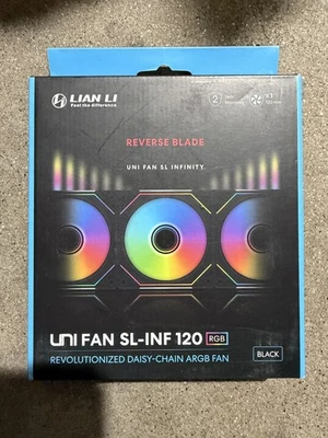 Lian Li Uni Fan SL-INF 120 RGB  Reverse Blade Fan (Black) - Image 1 of 2