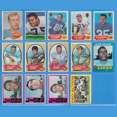 Vintage Detroit Lions Lot (14 cards, EX+) Topps Football Alex Karras HOF+ - Image 1 of 2