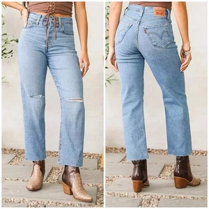Levi’s ribcage straight ankle jeans raw hem 29 NWT - Picture 1 of 16