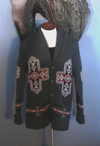Vintage CrossRoads Pendleton Cardigan Men M Gray Red Crosses / gorgeous design - Picture 1 of 8