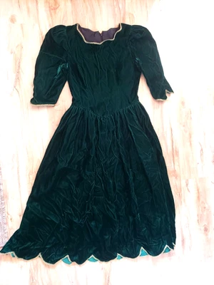 Mujer Verde Terciopelo Hecho a Mano Shrek Fiona Disfraz Vestido Talla Pequeña Foto 1 de 4