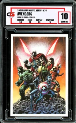 2021 Panini Marvel Versus #35 GLOW IN THE DARK ~ Avengers vs Ultron ~ CG 10 GEM - Image 1 of 2
