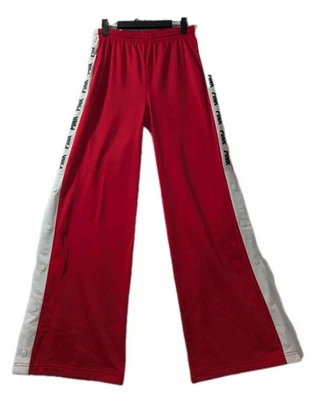 Y2K Victoria’s Secret PINK Red Snap Track Pants Women’s Size S Retro Logo - Image 1 of 4