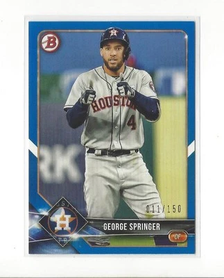 2018 Bowman Blue #14 George Springer Astros /150  - Image 1 of 2