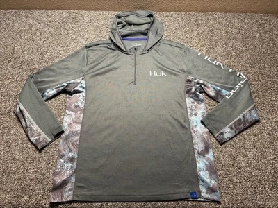 HUK 1/4 Zip Hoodie Mens Large Fishing Long Sleeve Performance - Image 1 of 4