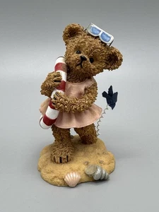 2002 Kuddles Korner Home Interiors Gifts August 4.5" Bear Figurine Vintage - Picture 1 of 6