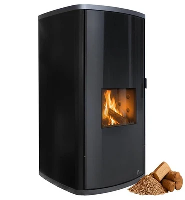 FUEGO Kombi Kaminofen Modular Hybrid Holz Pellet wasserführend Schwarz 20-34 kW  - Bild 1 von 4