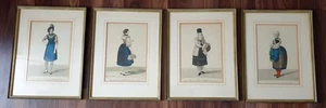 4er Set 19 JH Tracht Trachtenmode Mode Edel Grafiken Stahlstich Tirol Dirndl - Bild 1 von 10