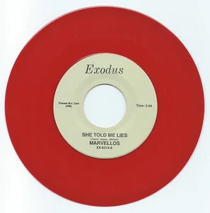 DOO WOP 45 THE MARVELLOS SHE TOLD ME  LIES ON EXODUS VG++ RED WAX REPRO - Picture 1 of 1