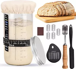 Sourdough Starter Kit - Easy to Use & Clean Sourdough Starter Jar, BPA-Free & Re - Picture 1 of 8