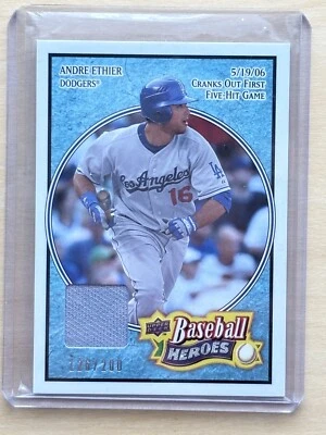 2008 Upper Deck Baseball Heroes Omar Vizquel  #151 LT Blue  035 /200 Fabric - Image 1 of 2