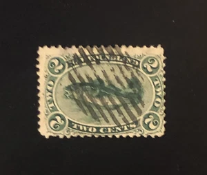 Stamps Canada Newfoundland Sc24 used 2c green Codfish of 1870, see detail. - Picture 1 of 4