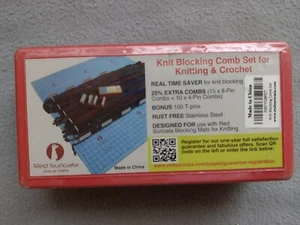 RED SURICATA Knit Blocking Comb Set Knit Crochet Lace 25 Combs 12 Pins 100 T-Pin - Picture 1 of 1