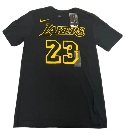 Nike NBA LA Lakers LeBron James Black Mamba T-shirt Men's Small 23 King Cover