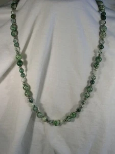 20" Green Tree Agate Bead Necklace - Picture 1 of 2