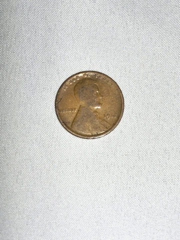1917 Lincoln Wheat Cent 1C, No Mint Mark, Environmental Damage, Brown (Used) Cover