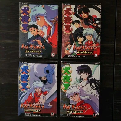 Lot Of 4 INUYASHA Ani Manga Books Volume 6, 9, 10, 11 Rumiko Takahashi English - Image 1 of 4