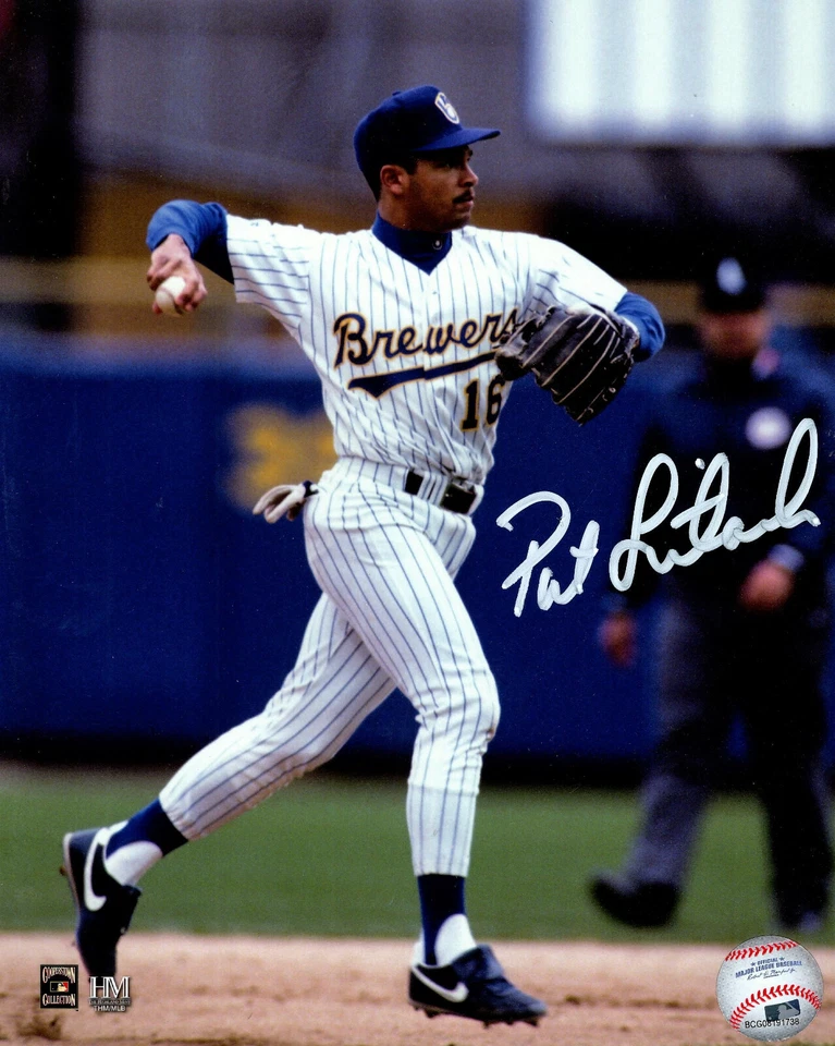 Foto firmada 8x10 de los Cerveceros 1992 AL ROY Infielder Pat Listach #2 automática Foto 1 de 1