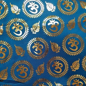 Fabric Om Printed Thick Cloth Religious purpose PRICE PER METRE - Picture 1 of 2