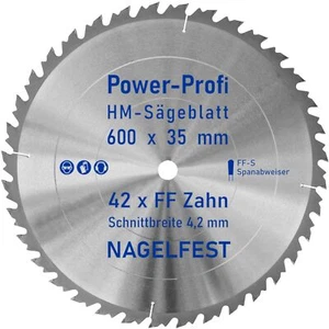 HM-Kreis-Sägeblatt 600 x 35 mm 42 Zahn FF nagelfest mit Spanabweiser Brennholz - Bild 1 von 1