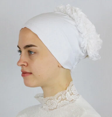 Boné turco islâmico feminino Modefa antiderrapante algodão volumizador - Branco - Imagem 1 de 2