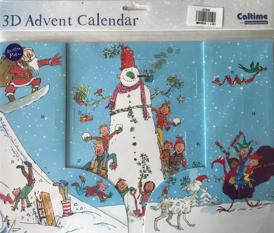 Quentin Blake Caltime 3D Advent Calendar 245mm X 350MM Snowman Father Christmas  - Image 1 of 1