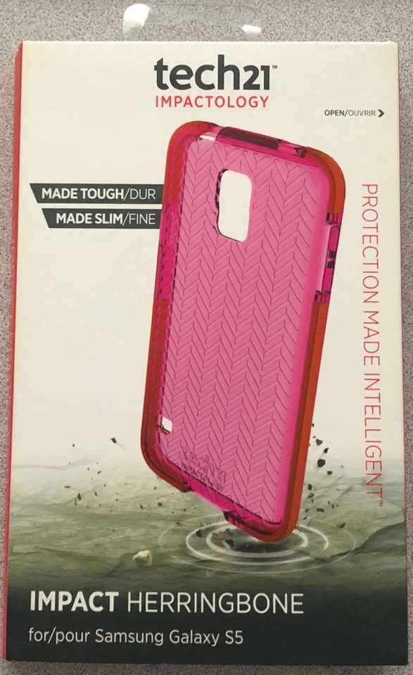 Brand New Original Tech21 Impact Herringbone Case for Samsung Galaxy S5 - Pink ! - Image 1 of 3