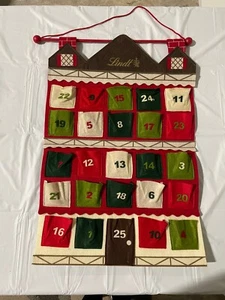 Lindt Advent Calendar Hanging Holiday Felt Decor w/ Red Wooded Rod - Picture 1 of 4