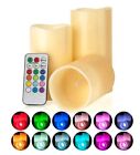 Flameless LED Candles Color Changing Battery Fake Flicker Ivory Remote & Timer