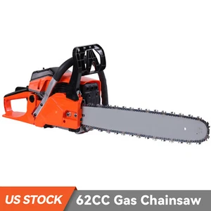 62cc Gasoline Chainsaw 22"Bar Powered Upgraded Engine Wood Cutting Gas Chain Saw - Picture 1 of 10