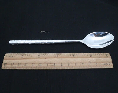 Pure 999 Fine Silver Spoon Healthy Dinnerware Dragon Phoenix Soup Spoon 6.7inchL - Image 1 of 4