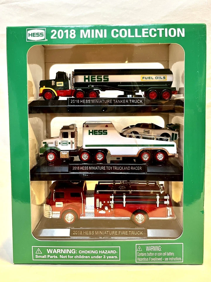 2018 Hess Mini Set 1970 Fire Engine 1977 Tanker 1988 Truck & Racecar on Hand