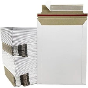 50 6x8 in Ultra-Thick 300GSM Stay Flat Cardboard Envelopes for Photos Documents - Picture 1 of 8