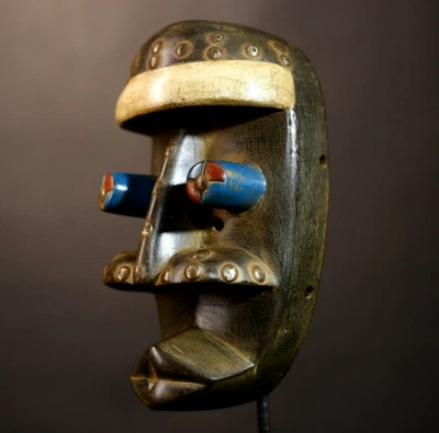 Máscara Grebo Africana Madera Tallada Espíritu Tribal Rostro Liberia Mediados de 1900 Ritual-G5052 Foto 1 de 4