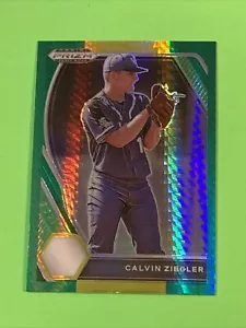 2021 Panini Prizm Draft Picks Calvin Ziegler Green Yellow Hyper Prizm #PDP46 NY - Picture 1 of 2